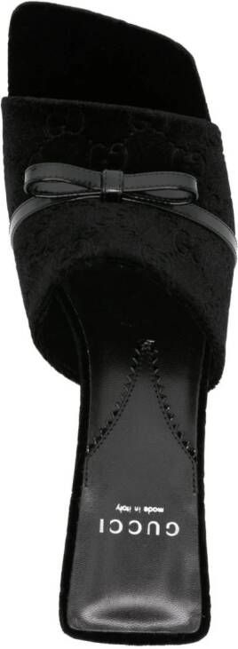 Gucci 55 mm fluwelen sandalen met GG-jacquard Zwart