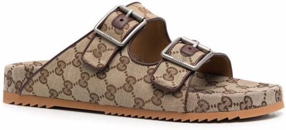 Gucci GG Supreme sandalen met print Beige