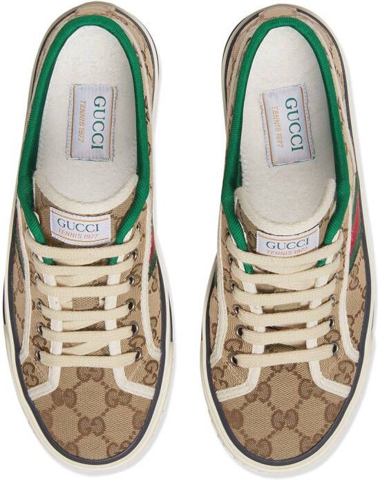 Gucci Tennis 1977 sneakers met GG-logo Beige
