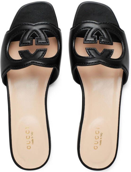 Gucci GG uitgesneden sandalen Zwart