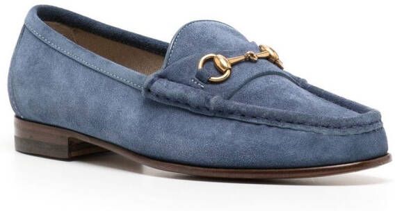 Gucci Goudkleurige loafers Blauw