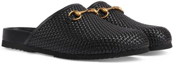 Gucci Slippers met Horsebit-detail Zwart