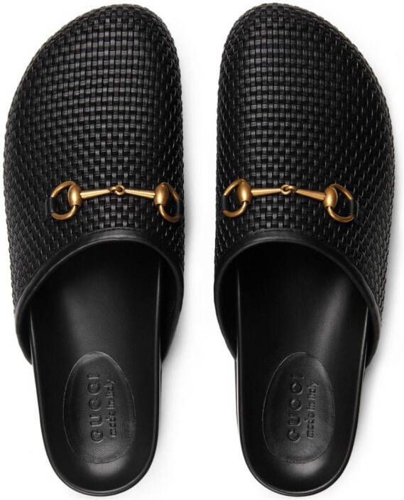 Gucci Slippers met Horsebit-detail Zwart