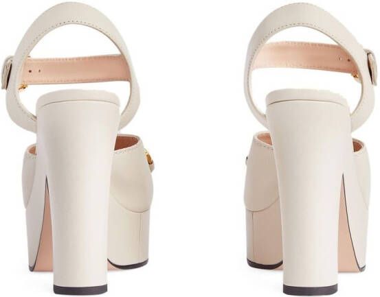 Gucci Horsebit sandalen met plateauzool Wit