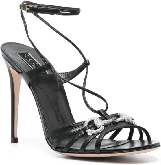 Gucci 120mm Horsebit leren sandalen Zwart