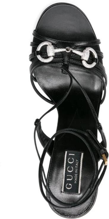Gucci 120mm Horsebit leren sandalen Zwart
