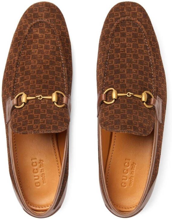 Gucci Jordaan loafers met monogram Bruin