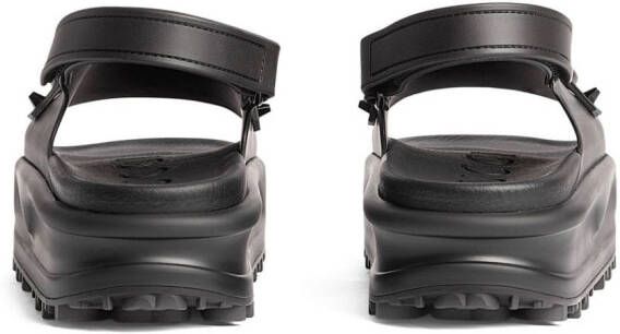 Gucci Horsebit sandalen met plateauzool Zwart