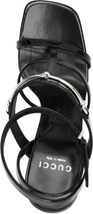 Gucci Horsebit 105mm leren sandalen met bandjes Zwart