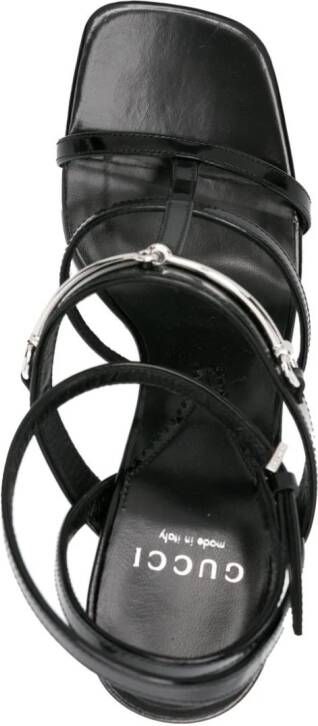 Gucci Horsebit 105 mm leren sandalen met bandjes Zwart