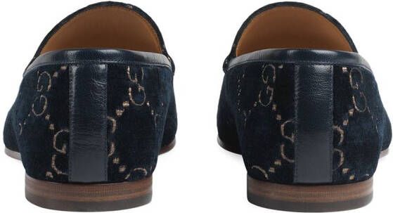 Gucci Jordaan fluwelen loafers Blauw