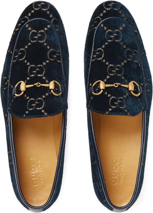 Gucci Jordaan fluwelen loafers Blauw