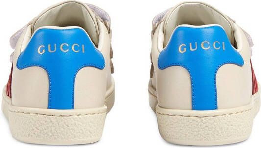 Gucci Kids Ace leren sneakers Wit