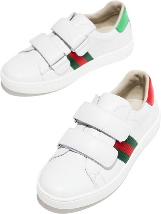 Gucci Kids Ace sneakers met klittenband Wit