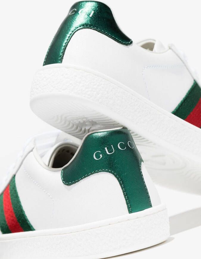 Gucci Kids Ace sneakers met webstreep Wit