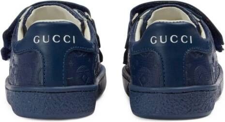 Gucci Kids Ace sneakers met klittenband Blauw
