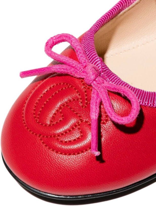 Gucci Kids Ballerina's met geborduurd logo Rood