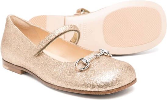 Gucci Kids Ballerina's met Horsebit-detail Goud