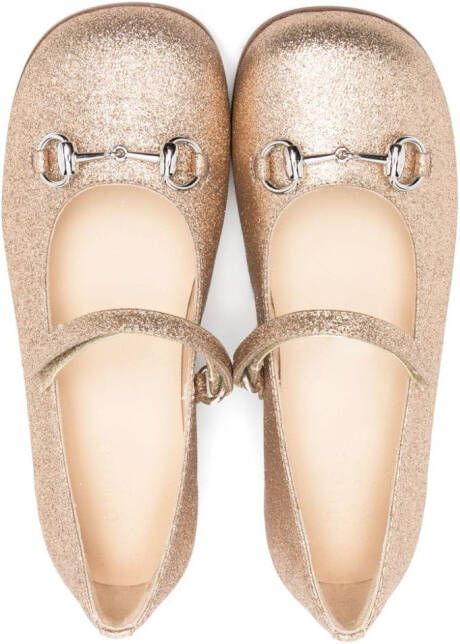 Gucci Kids Ballerina's met Horsebit-detail Goud