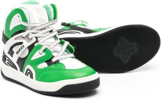 Gucci Kids Basket high-top sneakers Groen