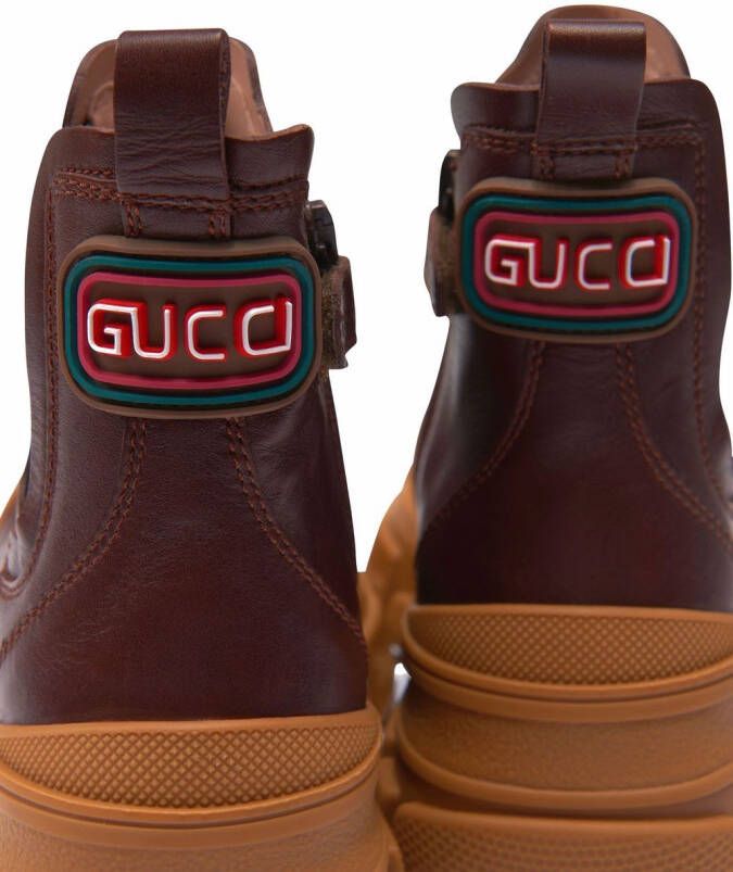 Gucci Kids Chelsea laarzen met chunky zool Bruin