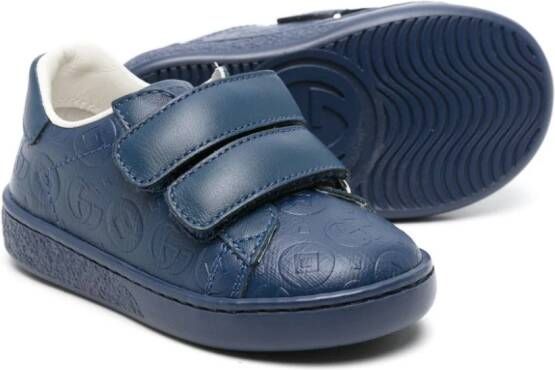 Gucci Kids Leren sneakers met GG-logo Blauw