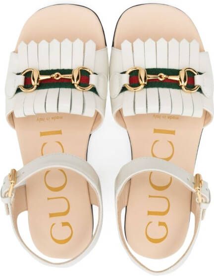 Gucci Kids Gancini leren sandalen Wit