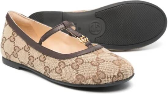 Gucci Kids GG canvas ballerina's Beige