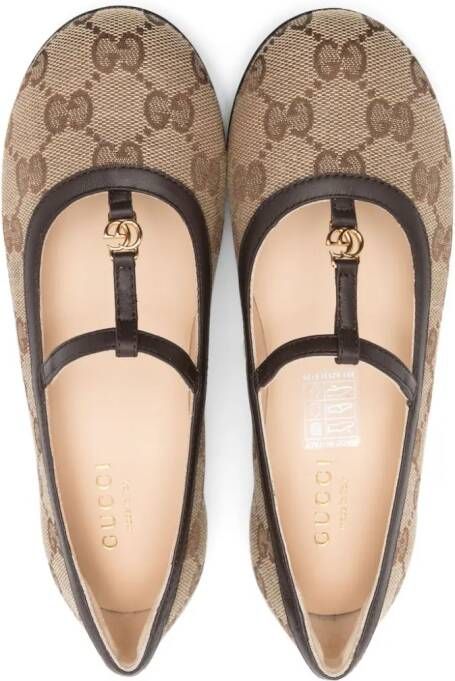 Gucci Kids GG canvas ballerina's Beige