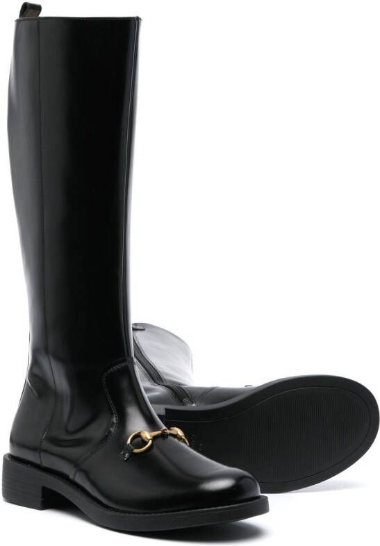 Gucci Kids Horsebit laarzen Zwart