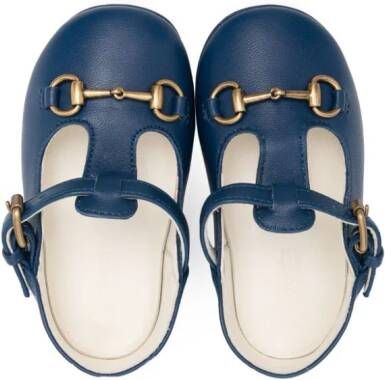 Gucci Kids Leren babyschoenen Blauw Schoenen