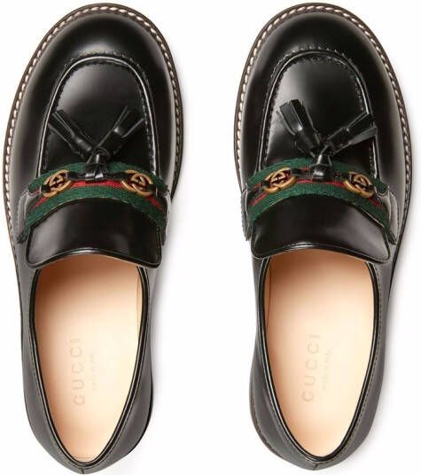 Gucci Kids Leren loafers Zwart