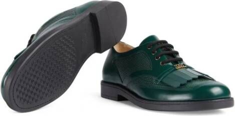 Gucci Kids Leren veterschoenen Groen