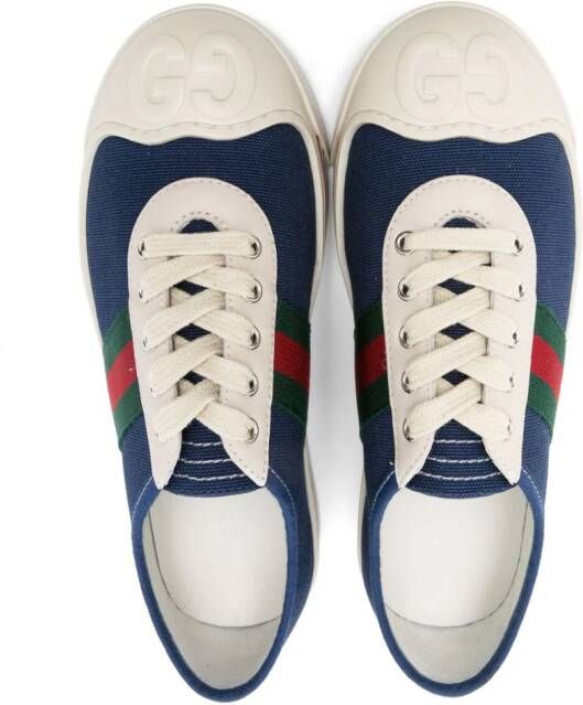 Gucci Kids Sneakers met logo-reliëf Blauw