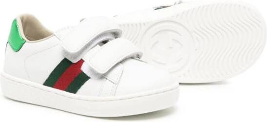 Gucci Kids New Ace leren sneakers Wit