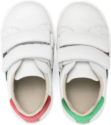 Gucci Kids Peuter leren sneaker met Web Wit