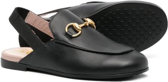 Gucci Kids Princetown leren loafers Zwart