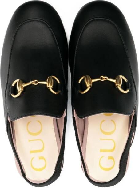 Gucci Kids Princetown leren loafers Zwart