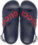 Gucci Kids rubberised-logo flat sandals Blauw - Thumbnail 3