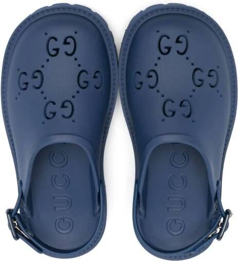 Gucci Kids GG Supreme canvas sandalen met uitgesneden details Blauw