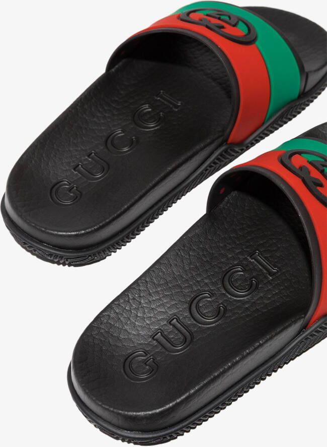 Gucci Kids Slippers met logo Zwart