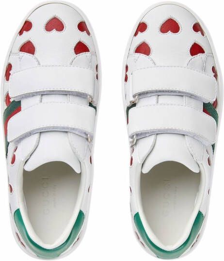 Gucci Kids Sneakers met hartprint Wit