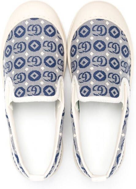 Gucci Kids Sneakers met logo jacquard Beige
