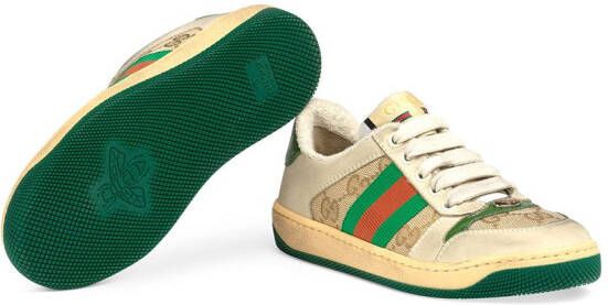 Gucci Kids Supreme Web sneakers met GG logo Beige