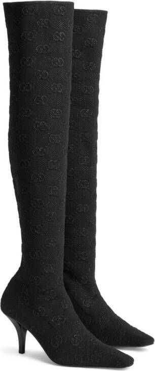 Gucci Knielaarzen met GG-logo Zwart