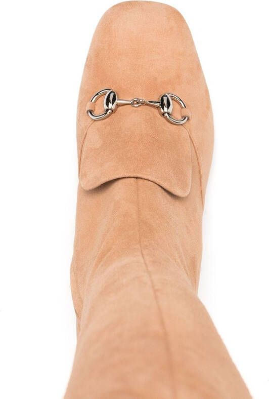 Gucci Knielaarzen met horsebit Beige