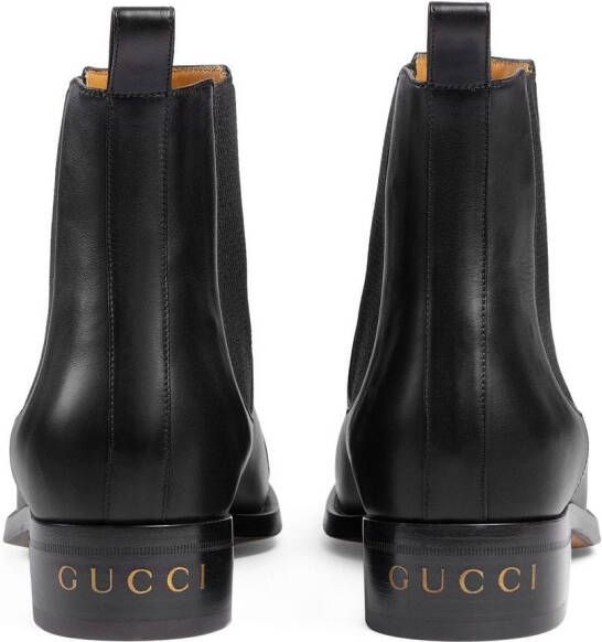 Gucci Leren enkellaarzen Zwart