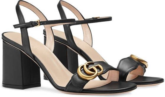 Gucci Marmont sandalette van leer - Foto 2