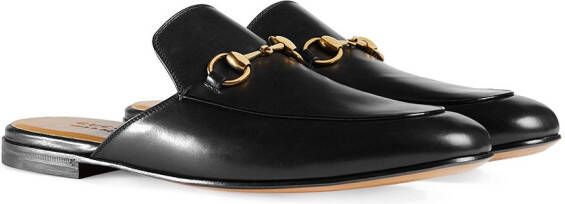 Gucci Horsebit leren slippers Zwart - Foto 2