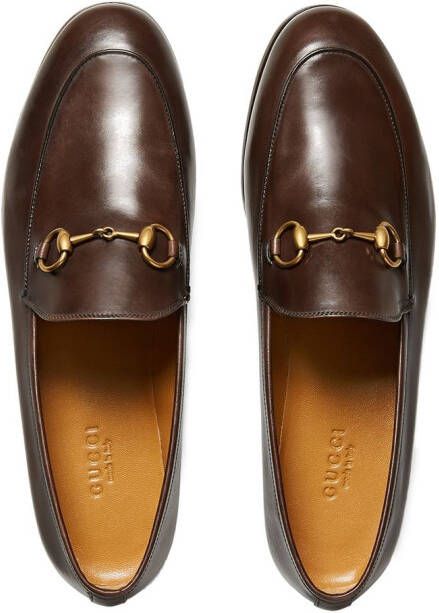 Gucci Jordaan leren loafers Bruin